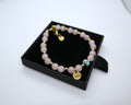 Pink Rose Quartz Bracelet with Evil Eye Charm