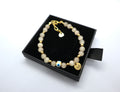 Champagne Cat Eye Bracelet with Evil Eye Charm
